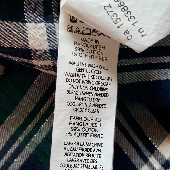 3/$30 Joe Fresh Green/Blue Long Sleeve Plaid Sz M - Picture 12 of 14